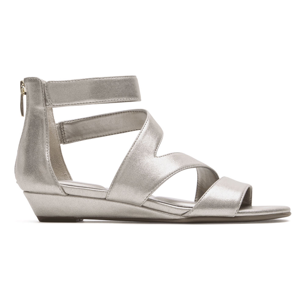 Sandálias Rockport Mulher Prateadas - Total Motion Zandra Strappy - 63259OCEP